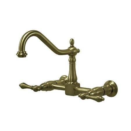 HERITAGE KS1243AL 2-Handle 8-Inch Wall Mount Kitchen Faucet KS1243AL